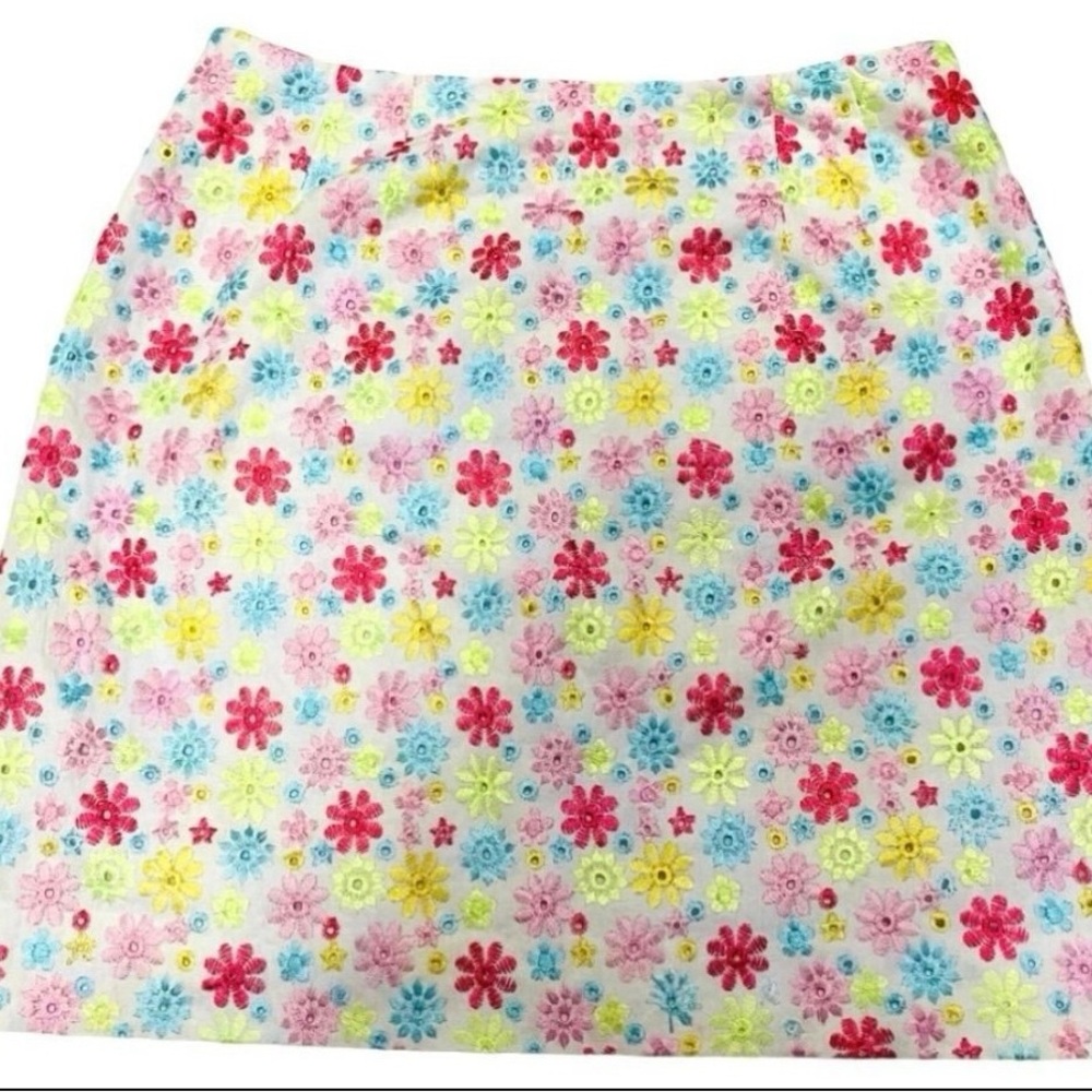 Lilly Pulitzer multicolor daisy print mini skirt size 6